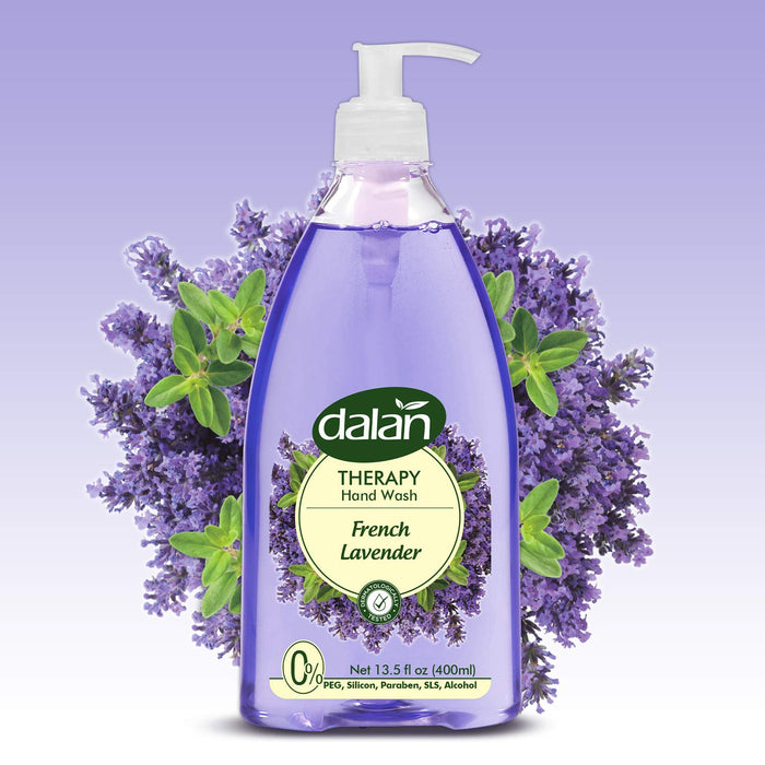 Dalan Therapy French Lavender Liquid Hand Soap 400mL – Moisturizing hand soap with French lavender for soft, hydrated skin and a calming scent.