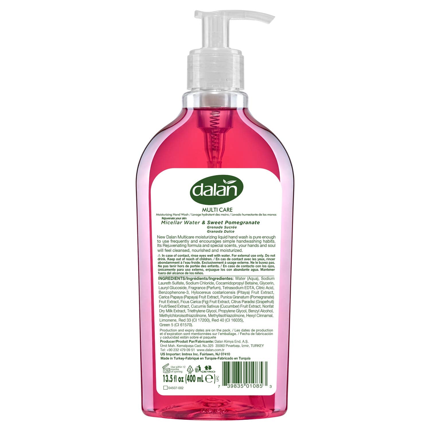 Dalan Sweet Pomegranate Liquid Hand Soap 400mL – Hydrating hand soap with pomegranate fragrance for soft, nourished skin.