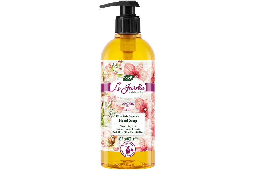 Le Jardin Orchid & Lily Hand Wash 500mL – Hydrating hand wash with orchid and lily fragrance for soft, nourished hands.