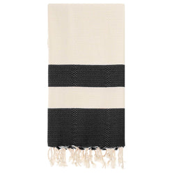 Premium Pure Cotton And Bamboo Turkish Bath & Beach Towel – Black Extra Large 90 cm X 180 cm