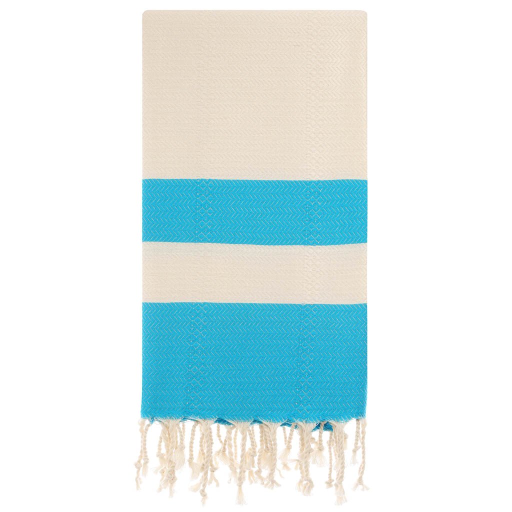 Premium Pure Cotton And Bamboo Turkish Bath & Beach Towel – Blue ‘Extra Large 90 cm X 180 cm