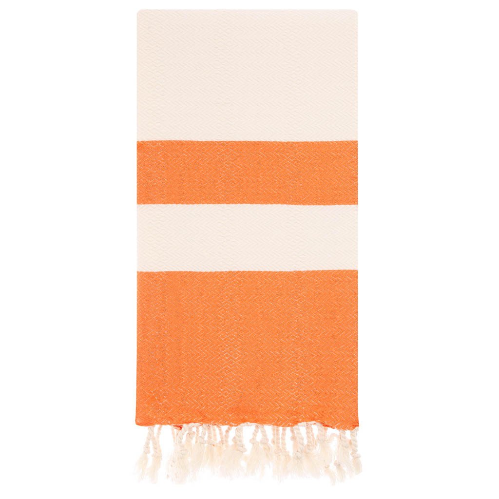 Premium Pure Cotton And Bamboo Turkish Bath & Beach Towel – Orange Extra Large 90 cm X 180 cm