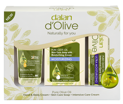 Dalan D’Olive Medium Gift Pack ( Moisturizer 75ml+ Moisturizing Bar 100g + Intensive Care Cream 20ml)