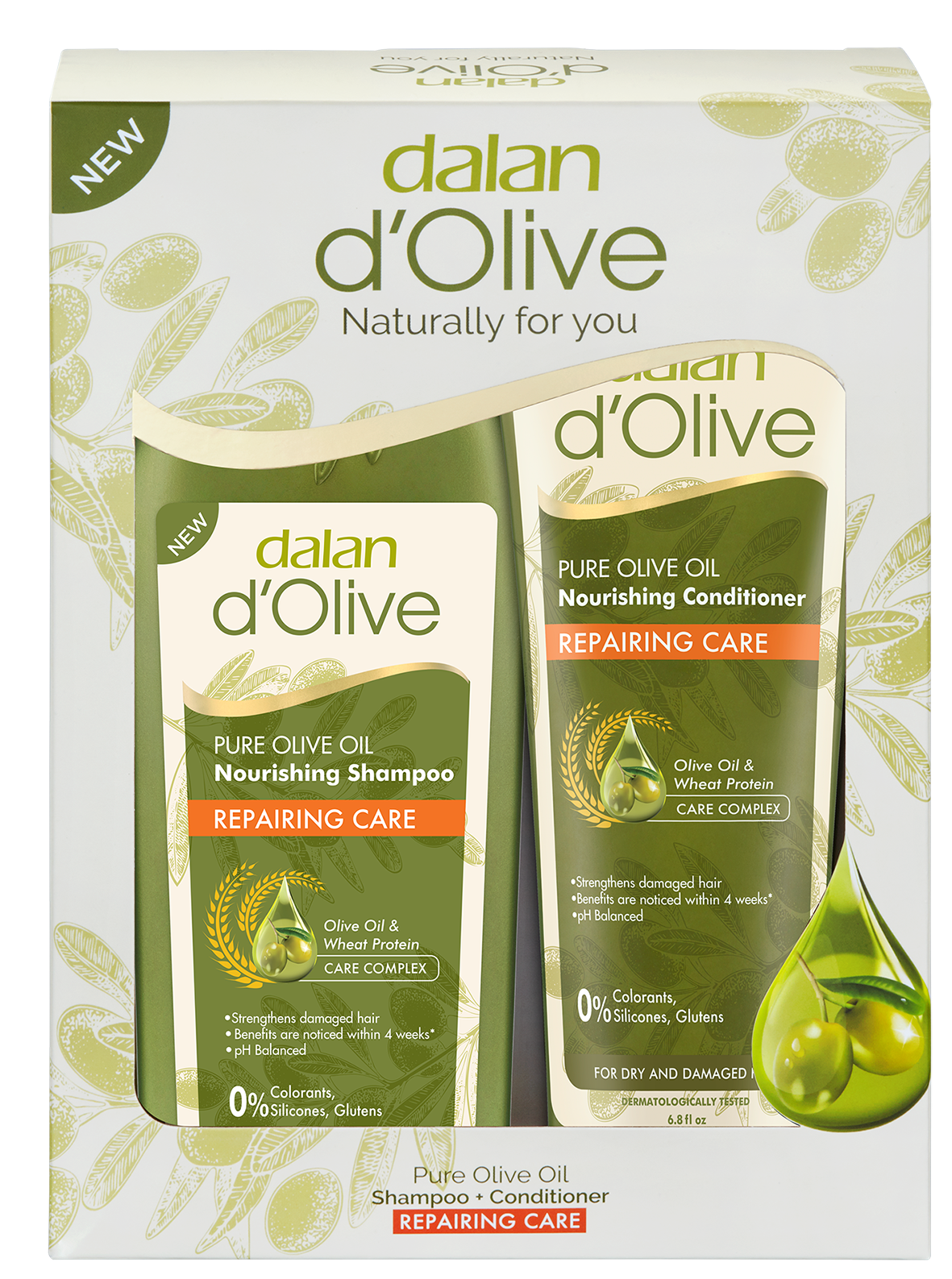 Dalan D’Olive Repair Care Shampoo Conditioner Gift Pack (400ml + 200ml)