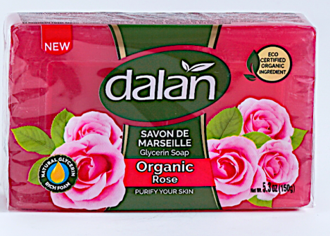 Dalan Glycerine Soap with Organic Rose – Moisturizing soap with organic rose for soft, hydrated, and refreshed skin.